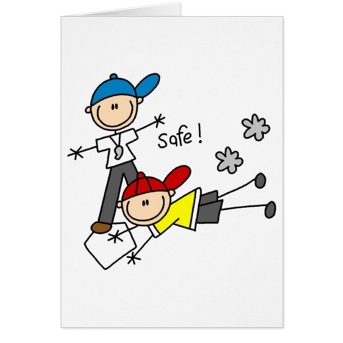 Baseball He's Safe Card