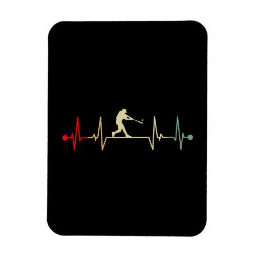 Baseball Hitter Heartbeat Vintage Magnet