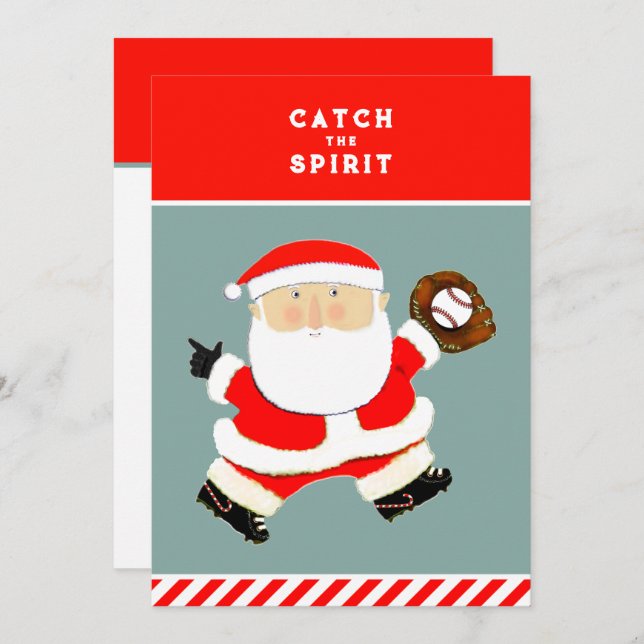 Baseball Holiday Christmas Cards (Front/Back)
