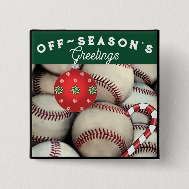 Baseball Holiday Gift Christmas Stocking Stuffers  Button (Front)