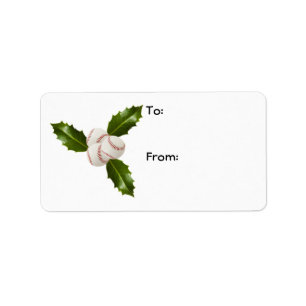 Baseball Holly Gift Tags