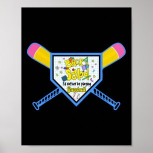 Baseball Home Plate Pencil Bat Back To School Boys Poster
