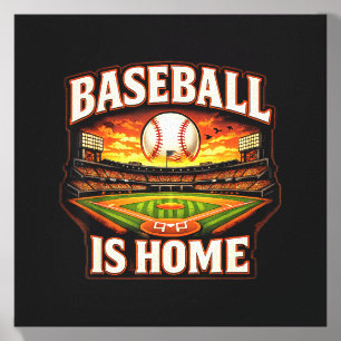 Baseball Home Plate Stadium Ballpark Fan Vintage Canvas Photo Tile