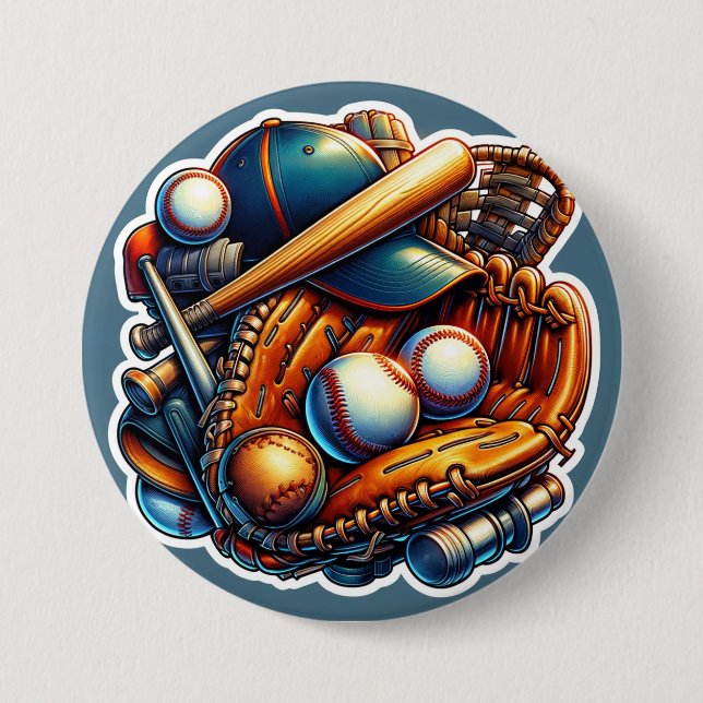 Baseball Home Run Heroes Button (Front)