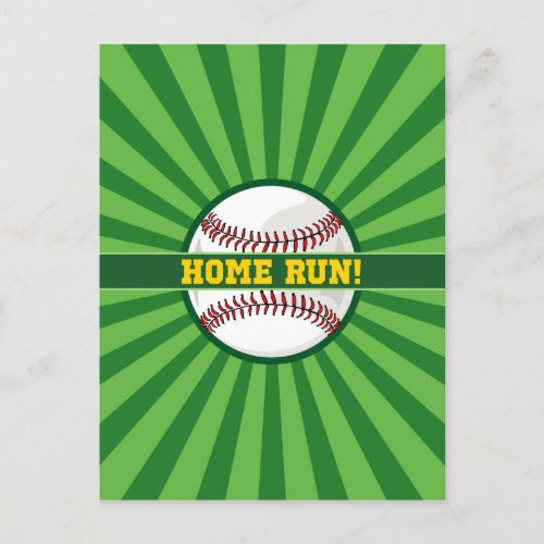 Baseball Home Run Postcard