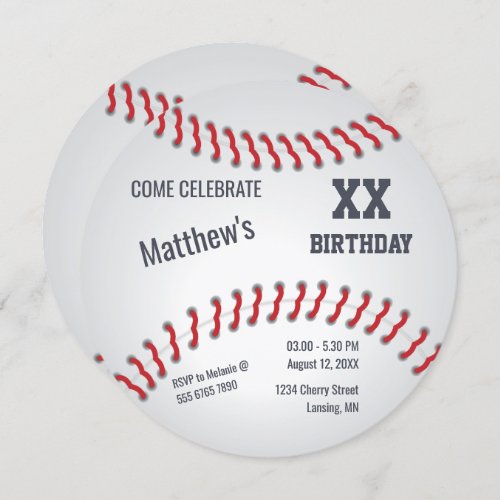 Baseball Home_run Sluggers Birthday Party Invitation