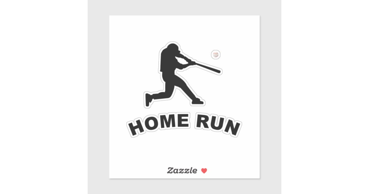 Baseball Player Silhouette Hitting with Stick Sticker for Sale by