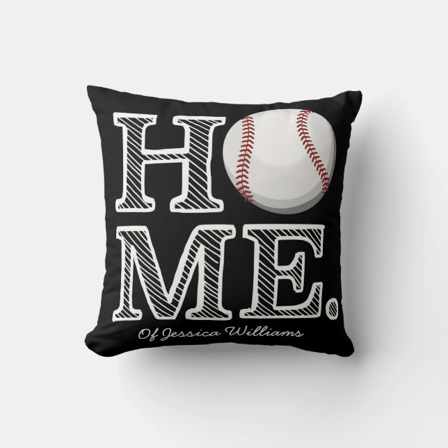 Baseball Home Throw Pillow (Front)