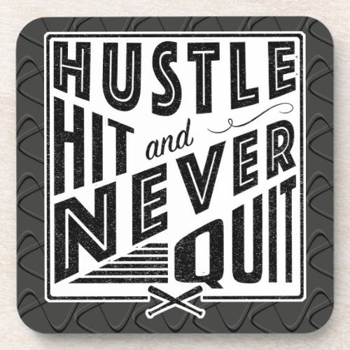 Baseball Hustle Hit Never Quit Coaster Set