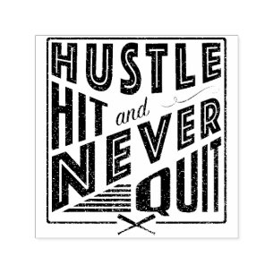 Baseball Hustle Hit Never Quit Custom Stamp