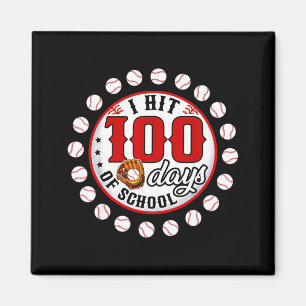 Baseball I Hit 100 Days Of School Baseball Player  Magnet