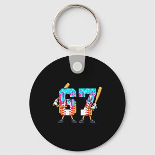 Baseball Ice Cream 67 Six Seven Cool Player 6 7 Dr Keychain