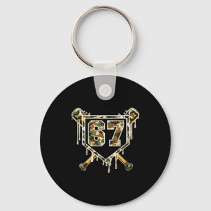 Baseball Ice Cream Drip 67 Camo Six Seven Funny Me Keychain