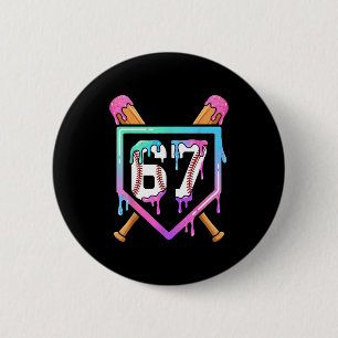 Baseball Ice Cream Drip 67 Player Dabbing Six Seve Button