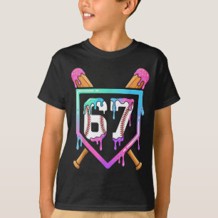 Baseball Ice Cream Drip 67 Player Dabbing Six Seve T-Shirt