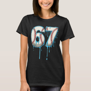 Baseball Ice Cream Drip 67 Six Seven Meme Number 6 T-Shirt
