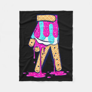 Baseball Ice Cream Drip Boys Glove Sprinkles Baseb Fleece Blanket