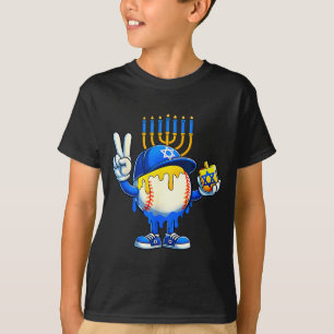Baseball Ice Cream Drip Dreidel Happy Hanukkah Boy T-Shirt