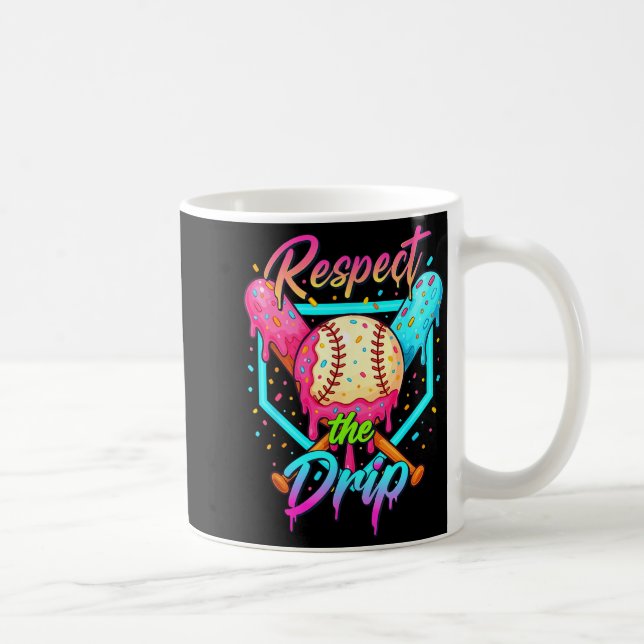Baseball Ice Cream Drip Number 67 Player 67 Respec Coffee Mug (Right)