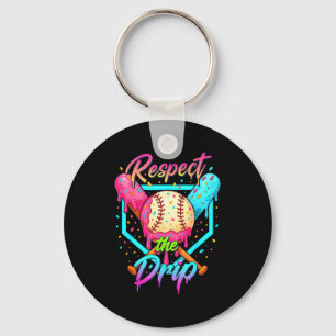 Baseball Ice Cream Drip Number 67 Player 67 Respec Keychain
