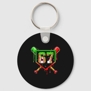Baseball Ice Cream Drip Number 67 Player 6 7 Chris Keychain
