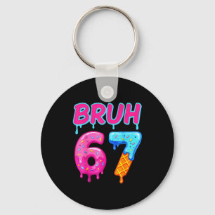 Baseball Ice Cream Drip Number 67 Player Or 67th B Keychain