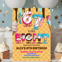 Baseball Ice Cream Drip Six Seven boy 8th Birthday