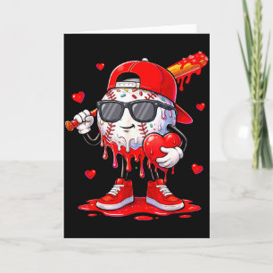 Baseball Ice Cream Drip Valentines Day Shirts For Card