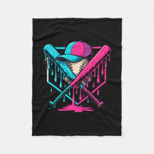 Baseball Ice Cream Drip Youth Boys Respect The Dri Fleece Blanket
