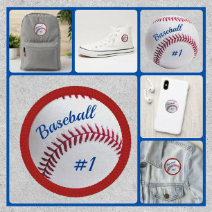 Baseball image with Name and Number Patch