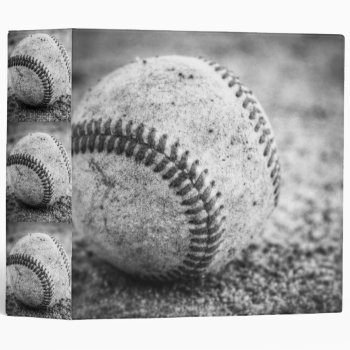 Baseball In Black And White Binder by LEAH_MCPHAIL at Zazzle