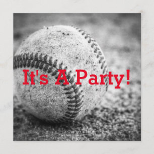 Baseball in Black and White Invitation