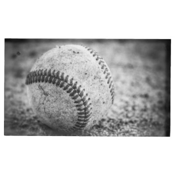 Baseball In Black And White Table Number Holder by LEAH_MCPHAIL at Zazzle