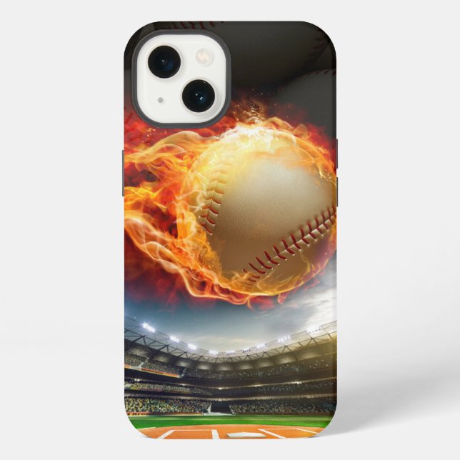 Baseball in Flames Iphone Case (Back)