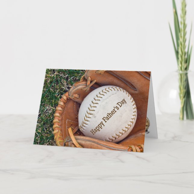 Baseball In Glove for Father's Day Card (Front)