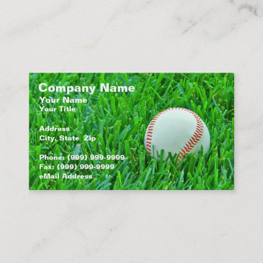 Customizable Baseball in Grass Business Card