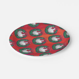 Baseball in Wreath on Red Paper Plates