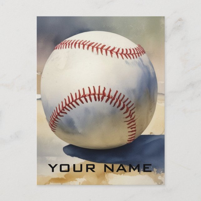 Baseball Inspirational Add Your Name Holiday Postcard (Front)