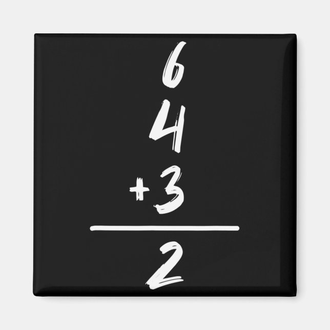 Baseball Inspired Math 6 4 3 2 Double Play Softbal Magnet (Front)
