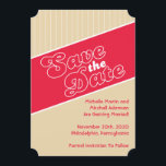 Baseball Inspired Save The Date (Red / Beige) Invitation<br><div class="desc">Baseball Inspired Save The Date (Red / Beige)... These fun and sporty save the date announcements are the perfect way to let friends and family know to save the date for your upcoming wedding. Great for baseball fans or brides and grooms having a baseball themed wedding. See WindyCityStationery.com to see...</div>