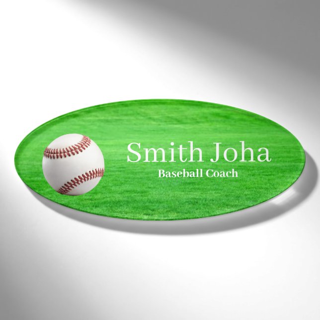 Baseball  Instructor Professional Name Tag (Front)