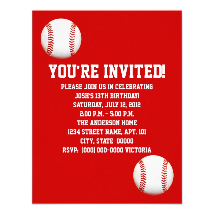 Baseball Invitations