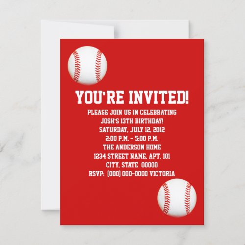 Baseball Invitations