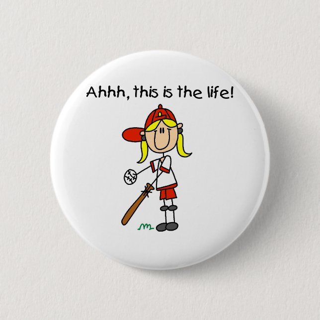 Baseball is Life Pinback Button (Front)