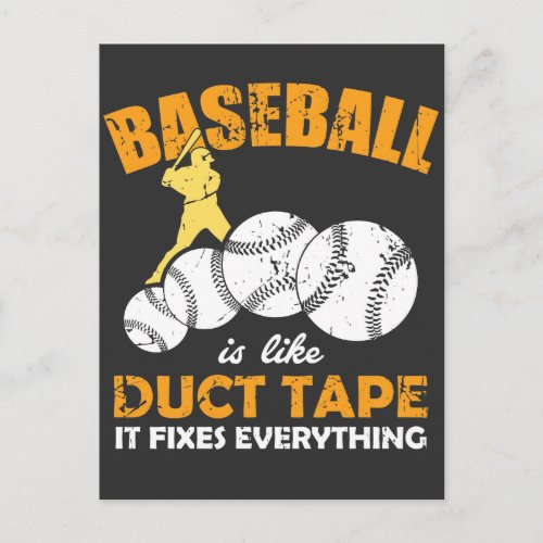 Baseball is like duct tape it fixes everything postcard