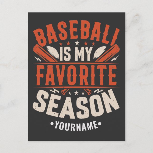 Baseball is my Favorite Season Postcard (Front)