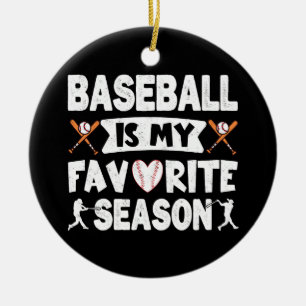 Baseball Is My Favorite Season Vintage Trendy Cool Ceramic Ornament