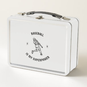 Baseball is my superpower metal lunch box