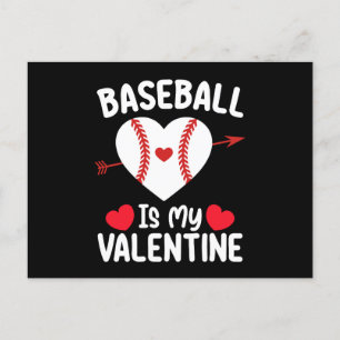 Baseball Is My Valentine Day Sports Postcard