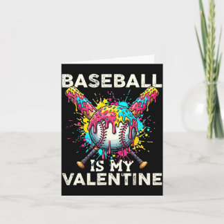 Baseball Is My Valentine Ice Cream Drip Crossed Ba Card